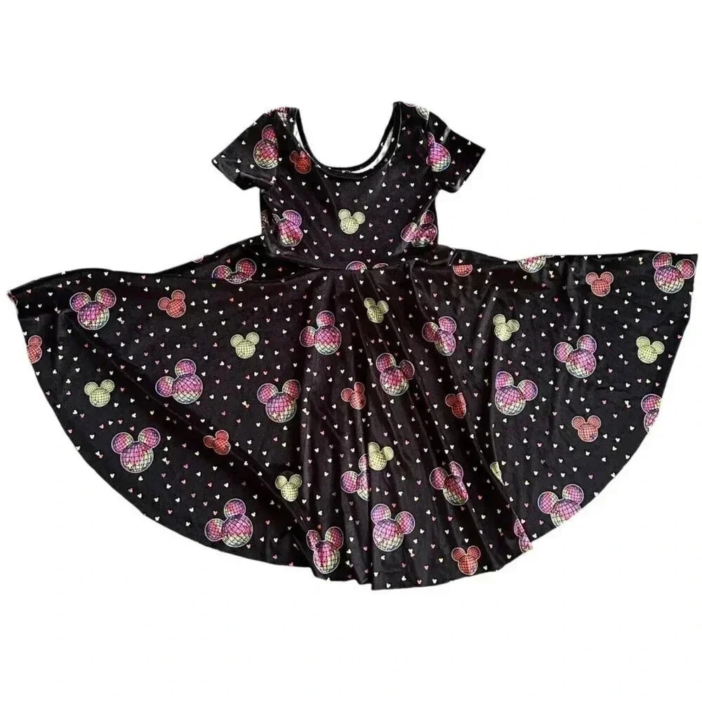 Wild Rich Kids Velvet Disco Mickey Twirl Dress - youth 13/14 - Picture 3 of 8